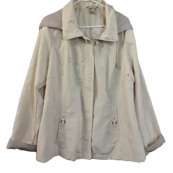 White Stag Woman's Coat Size XL, Beige, All Weather, Pockets, Sm Spot on hood - Picture 1 of 13